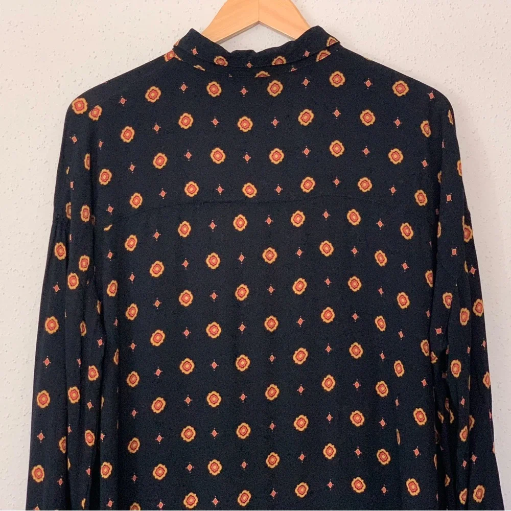 Free People Movement Oversized Button Down Rayon Shirt Size S - Picture 9 of 11